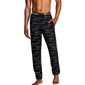 Champion Men's Black Logo Sleep Lounge Pants, XL